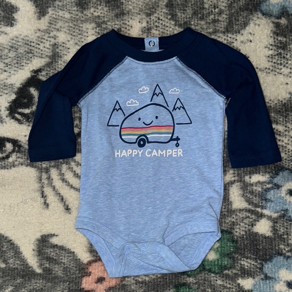 Jumping Beans Softest Bodysuit in Navy and Light Blue